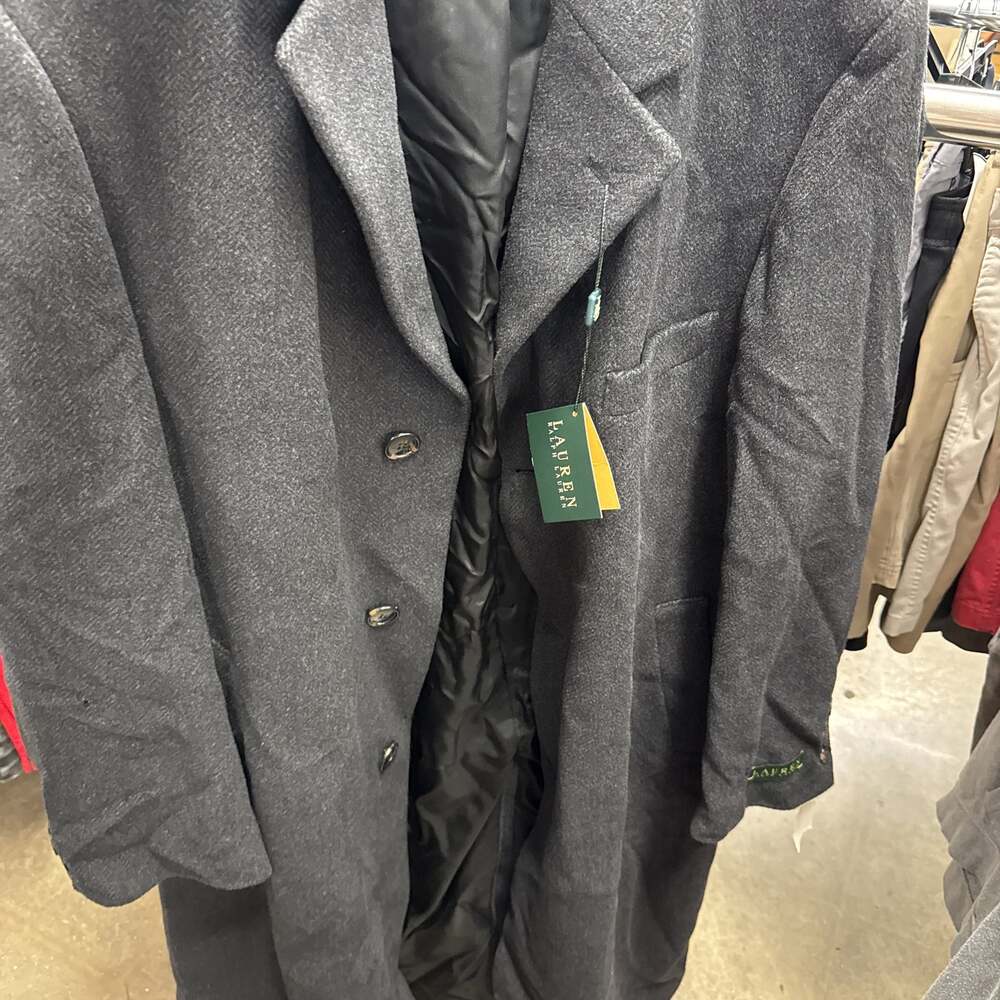 Lauren Ralph Lauren Men's Cashmere Wool Overcoat in Navy Blue